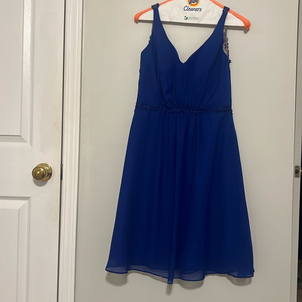 Royal Blue Tea Length Bridesmaid Dress (Alfred Angelo)